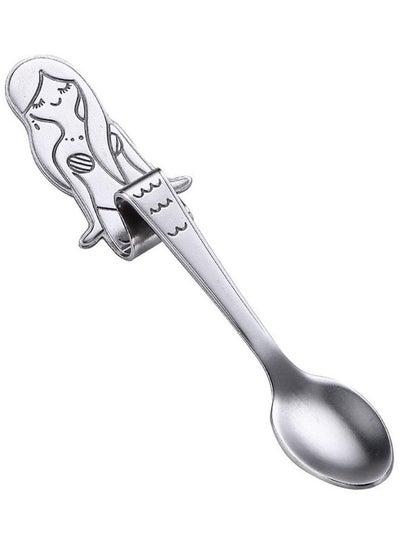 Buy Stainless Steel Cute Mermaid Spoon Silver in UAE
