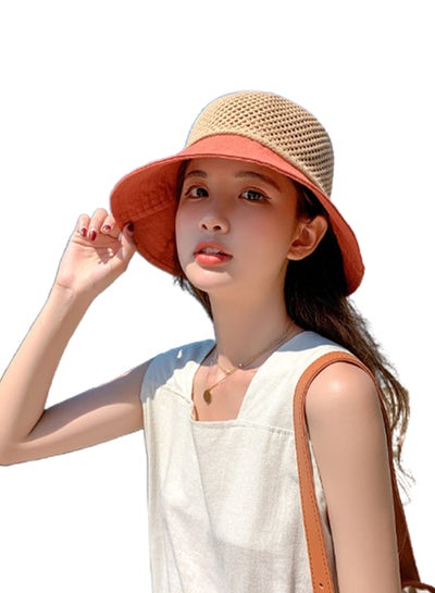 Buy Stylish Breathable Hat Beige/Orange in UAE