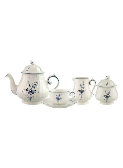 Buy 15-Piece Old Luxembourg Tea Set White/Blue in UAE