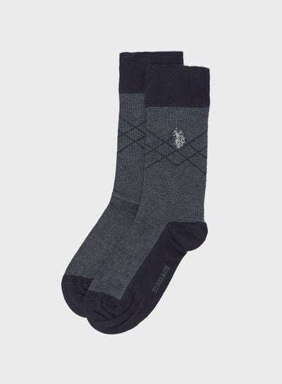 اشتري Pair Of Soft Comfortable Crew Socks Navy Blue في الامارات