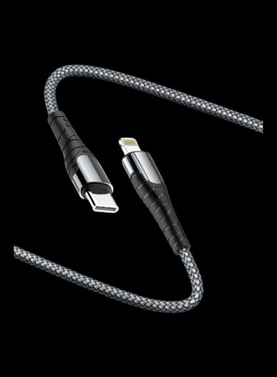 Buy USB-C To Lighting Charging Cable Grey/Black in Egypt