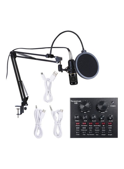 اشتري Multifunctional Sound Card and BM800 Suspension Microphone Kit I-5570B Black في السعودية