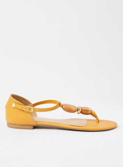 Buy Casual Plain Flat Sandals Peach in Saudi Arabia