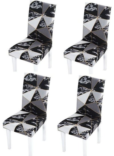 Buy 4-Piece Of Waterproof Thick Chair Covers Black in UAE