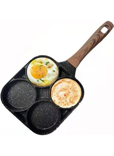 Buy 4-Hole Pancake Frying Pan Black/Brown 14x7.5x1inch in Egypt