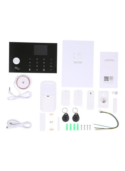 Buy 9-Piece WiFi GSM Alarm System Set Black/White in Saudi Arabia