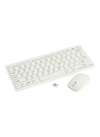 Buy 2.4G Ultra Slim Portable Wireless Keyboard And Mouse Combo White in UAE