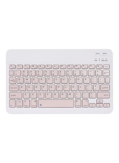 اشتري لوحة مفاتيح لاسلكية تعمل بالبلوتوث وردي-أبيض في السعودية