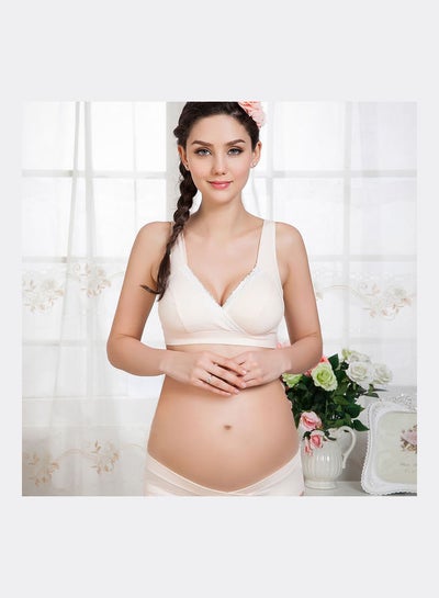 Buy Comfortabel Pregnancy Bra Beige in UAE