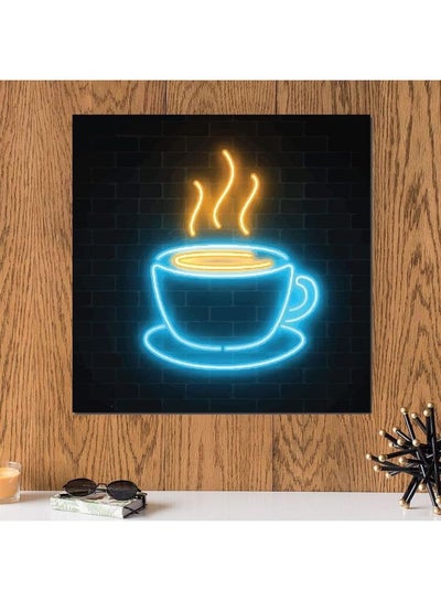 Buy Coffee Themed Wall Art Multicolour 33x33cm in Saudi Arabia