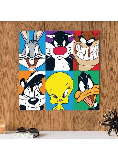 Buy Looney Tunes Characters Themed Wall Art Multicolour 33x33cm in Saudi Arabia