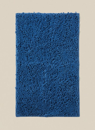 Buy Bath Mat - 60X100 Cm - Shaggy - Darkblue Color - Bathroom Mat Anti-Slip 61 x 99 cm Dark Blue in Saudi Arabia