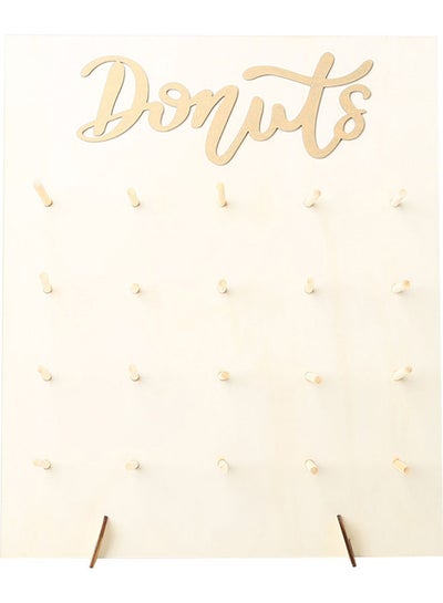 Buy Wall Mounted Wooden Donuts Holder for Party Decoration Beige in UAE