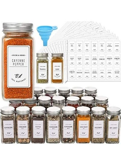 Buy 24-Piece Spice Jar And Accessory Set Multicolour 120ml in UAE