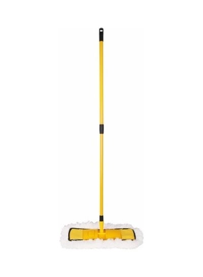 Buy Cotton Mop With Iron Rod Yellow/White 148x18x7cm in UAE