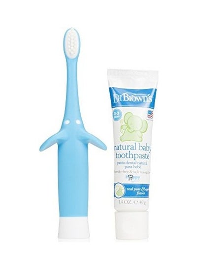 Buy Infant-to-Toddler Toothbrush Set Blue/White in UAE