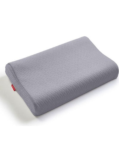 Buy Curved latex pillow soft Cotton Light gray 60x40x11/13cm in Egypt