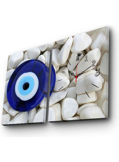 Buy Clock Art 228Cla2650 Decorative Canvas Wall Clock (2 Pieces) Multicolour in Egypt