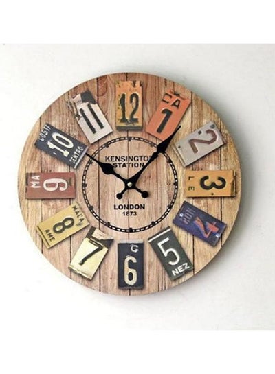 Buy Wooden Analog Wall Clock MultiColour in Egypt