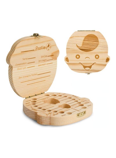 Buy Wooden Kids Keepsake Baby Tooth Box in UAE