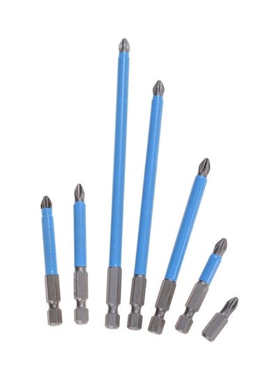 Buy 7-Piece Magnetic Cross Drill Bits Screw Blue/Silver in Saudi Arabia