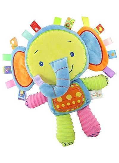Buy Elephant Stuffed Toy With Ribbons And Rattle in UAE