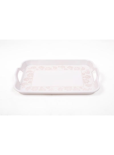 Buy Royal Melamine Rectangular Tray White/Beige 20.5inch in UAE