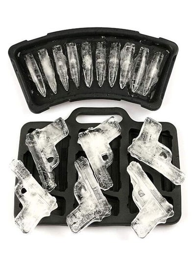 Buy 2-Piece Bullet Shaped Ice Mold Set Black One Size in UAE