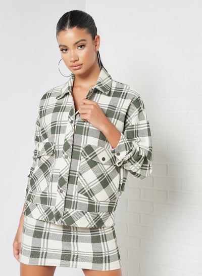 Buy Checkered Jacket Green in UAE