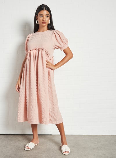 Buy Ruffle Detailed Dress Pink in UAE