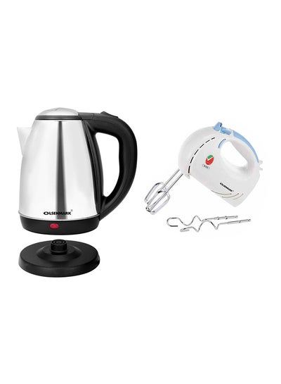 Buy Electric Kettle With Hand Mixer 1.8 L 1400.0 W OMHM2348/OMK2356/Bundle Black/Silver/White in UAE