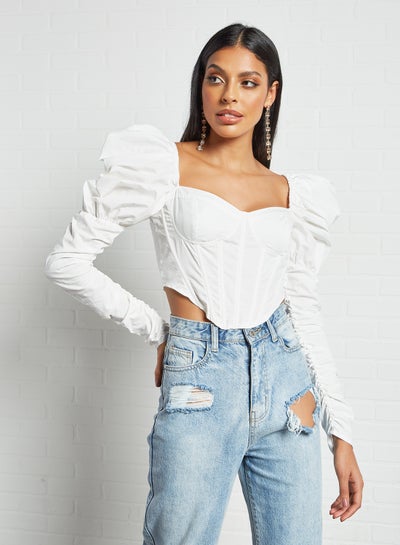 Buy Corset Crop Top White in Saudi Arabia