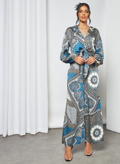 Buy Identity Printed Top and Pant Set Multicolour in UAE