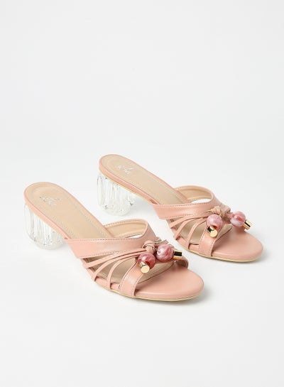 Buy Stylish Elegant Heeled Sandals Pink in UAE