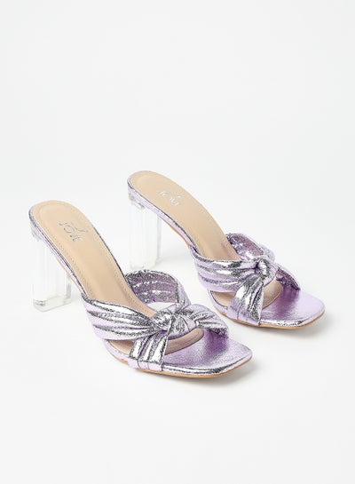 Buy Stylish Elegant Heeled Sandals Purple in UAE