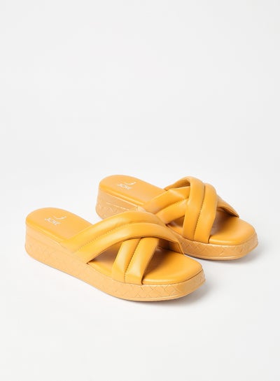 Buy Stylish Comfortable Platform Sandals Mustard in Saudi Arabia