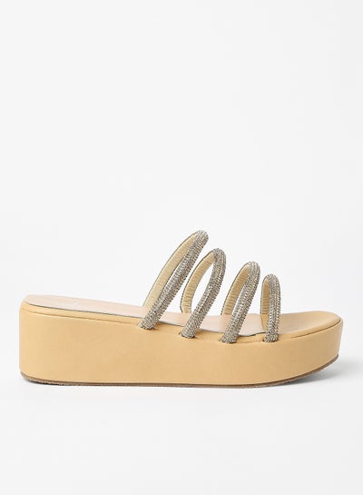 Buy Fashionable Wedge Sandals Gold in Saudi Arabia