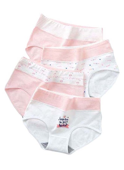 Buy Pack Of 4 Colourblock Pattern Briefs Pink/White/Blue in UAE