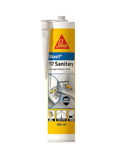 Buy Sikasil 117 Sanitary Anti-Fungal Silicone Sealant White 280ml in UAE