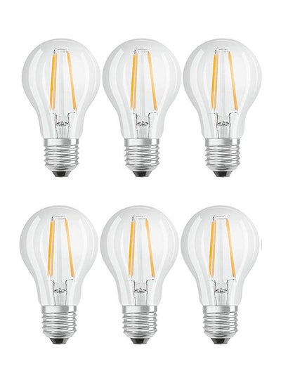 Buy 6-Piece LED Classic Filament Screw Bulb Warm White in UAE