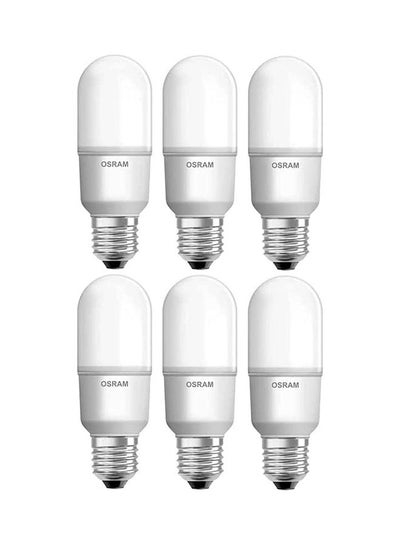 Buy 6-Piece Ledvance  12 Watt E 27 Stick Screw Thread Type LED Lamp White/Silver in UAE