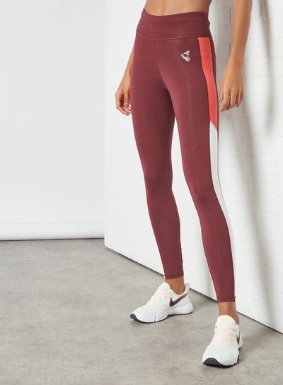 Buy Activewear Colorblock Tights Red in UAE