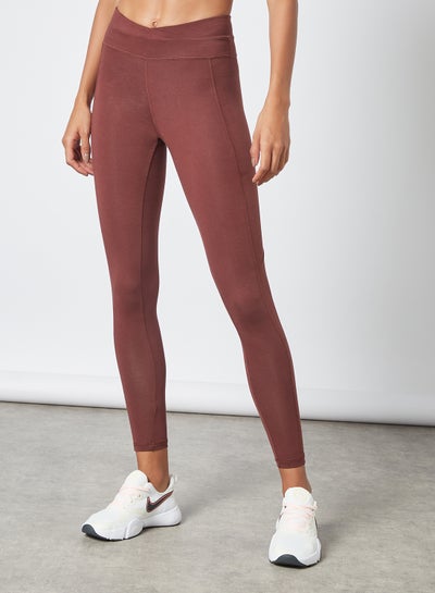 Buy Activewear Panelled Tights Dark Brown in UAE