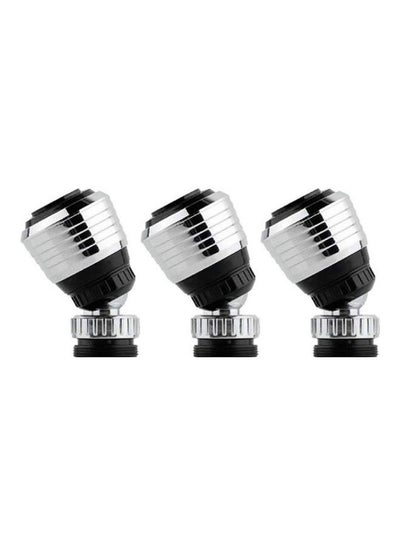 Buy Faucet Filter Aerator Sprayer, Sink 360 Swivel Water Tap Saving For Kitchen Bathroom, Set Of 3 Silver/Black 62x36x23.5mm in Egypt