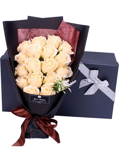 Buy Artificial Rose Flower With Gift Box White/Black/Blue in Saudi Arabia