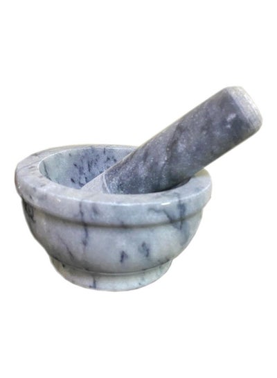 اشتري Handheld Marble Mortar and Pestle Grey/White في الامارات