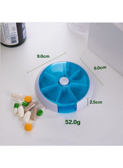 اشتري Upgraded Pill Box Round For Travel, Opret Pill Case Organizer Multicolour 2.5 x 9cm في مصر