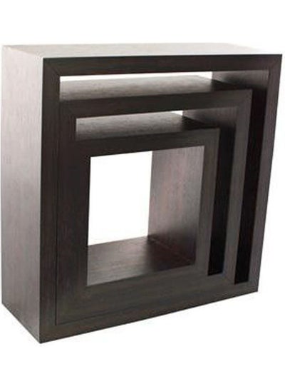 Buy Set Of 3 Cubic Wall Shelves Brown in Saudi Arabia