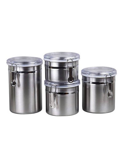 Oggi Acrylic Locking 4-Piece Canister Set, Clear