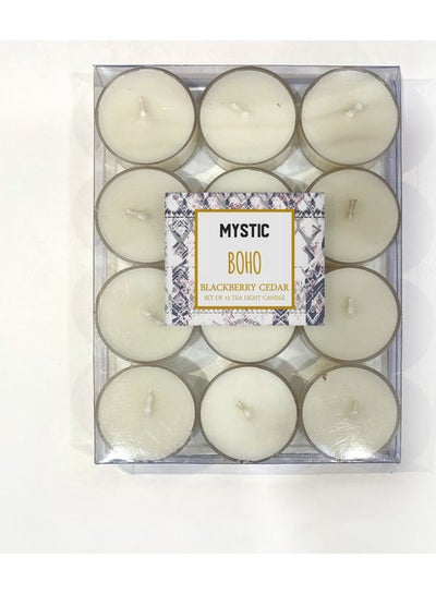 Buy 12-Piece Scented Tea Light Candle White 217grams in UAE